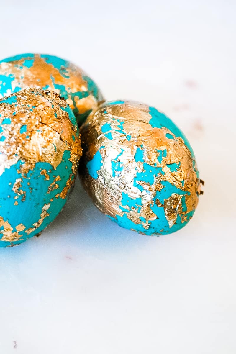 Gilded Easter Egg close up on white background