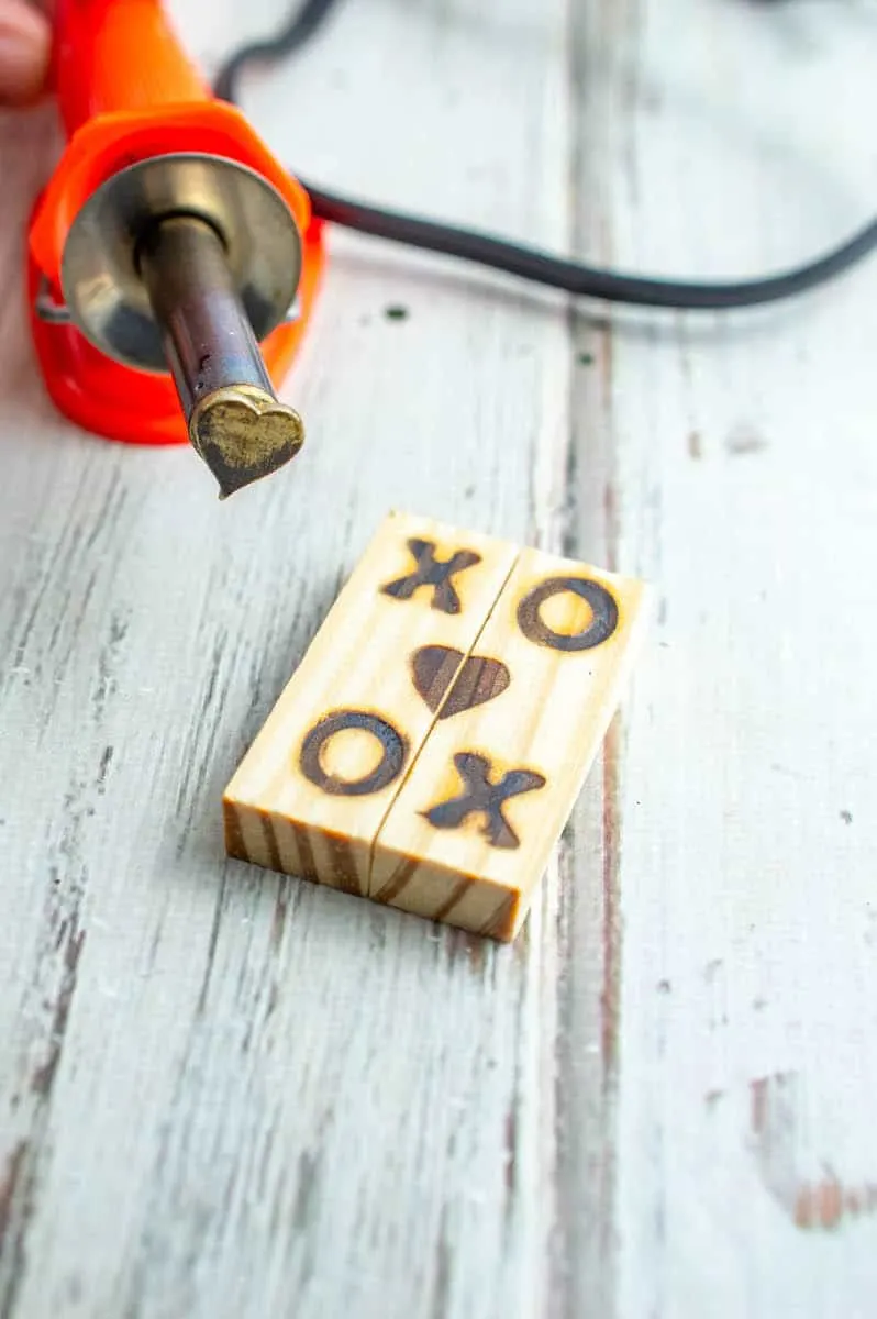 Jenga Block Keychain letters burned