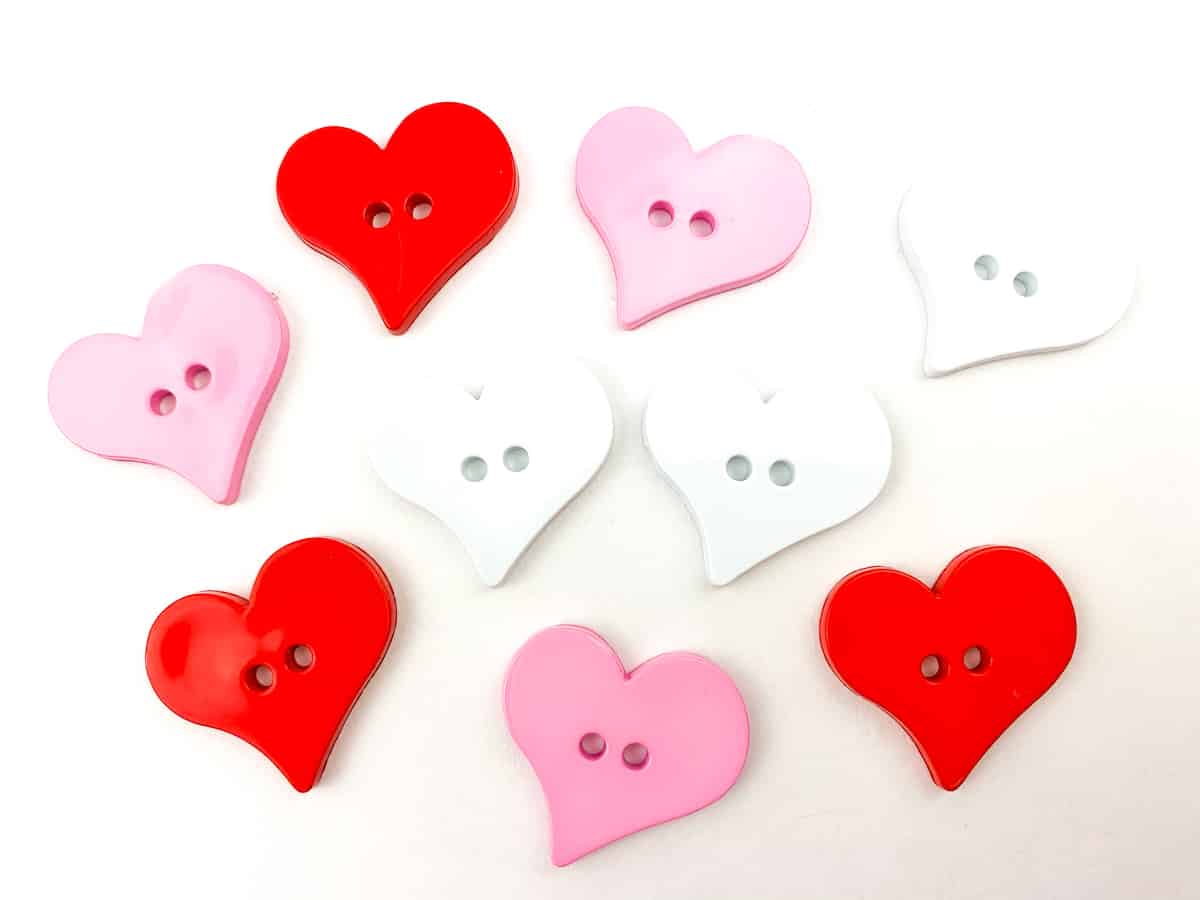 Valentines Day heart buttons