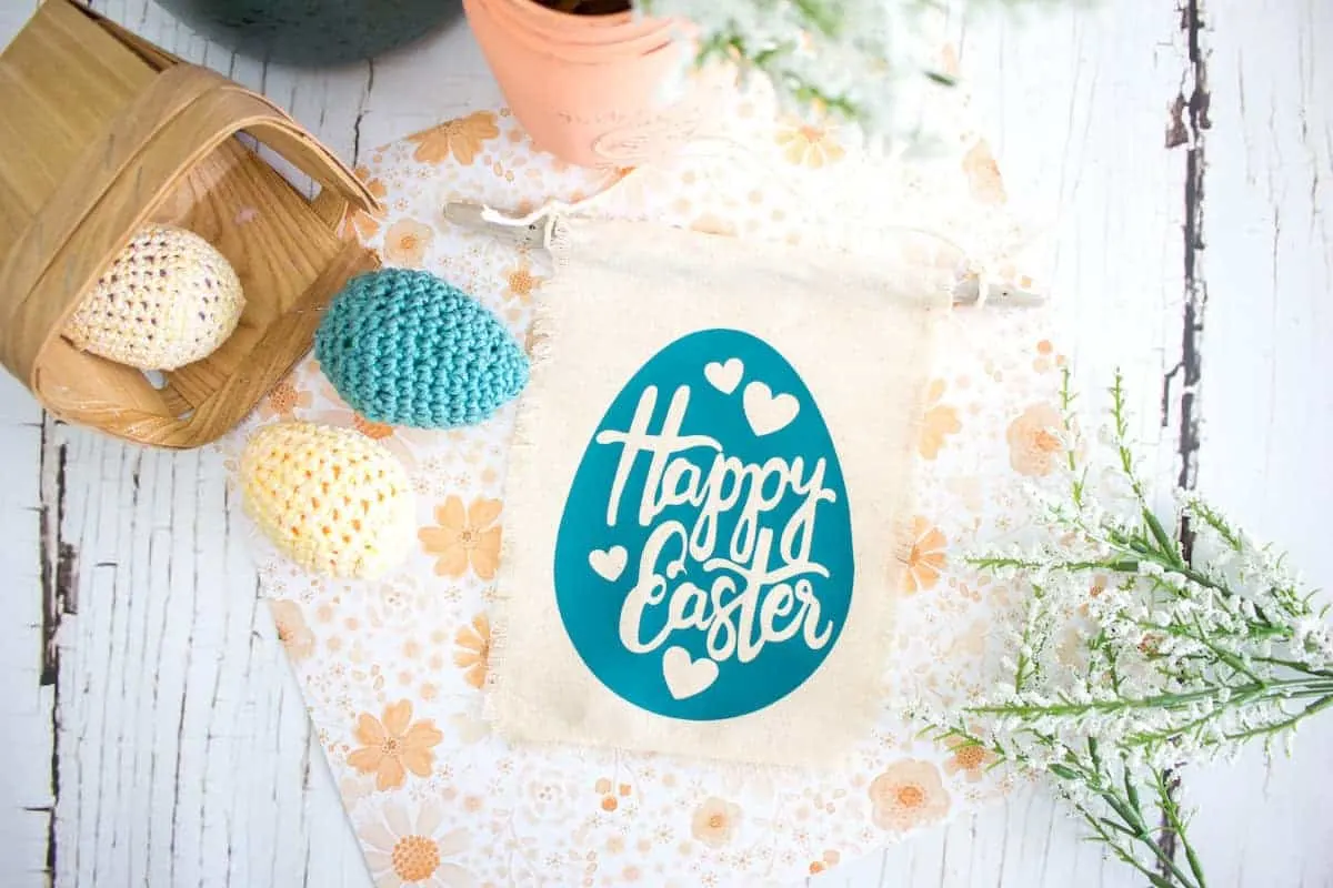 Easter Banner on table with eggs and flowers