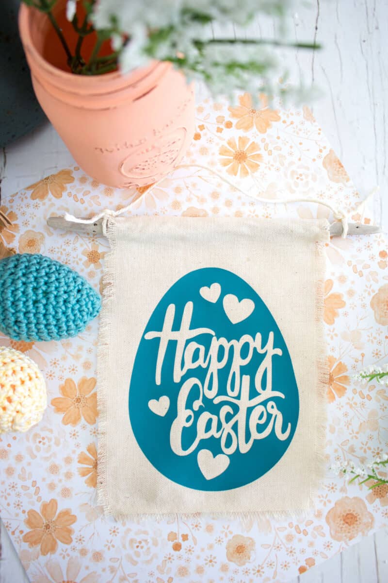 Easter Banner with flower fabric background