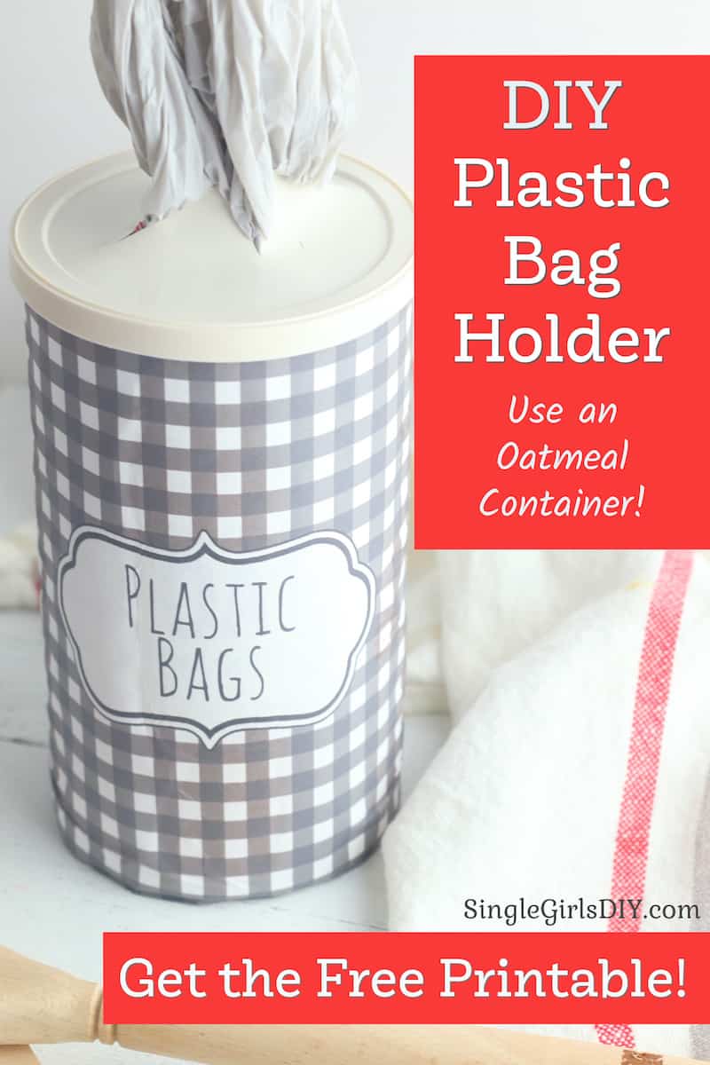 Oatmeal Container Craft: Plastic Grocery Bag Holder - Single