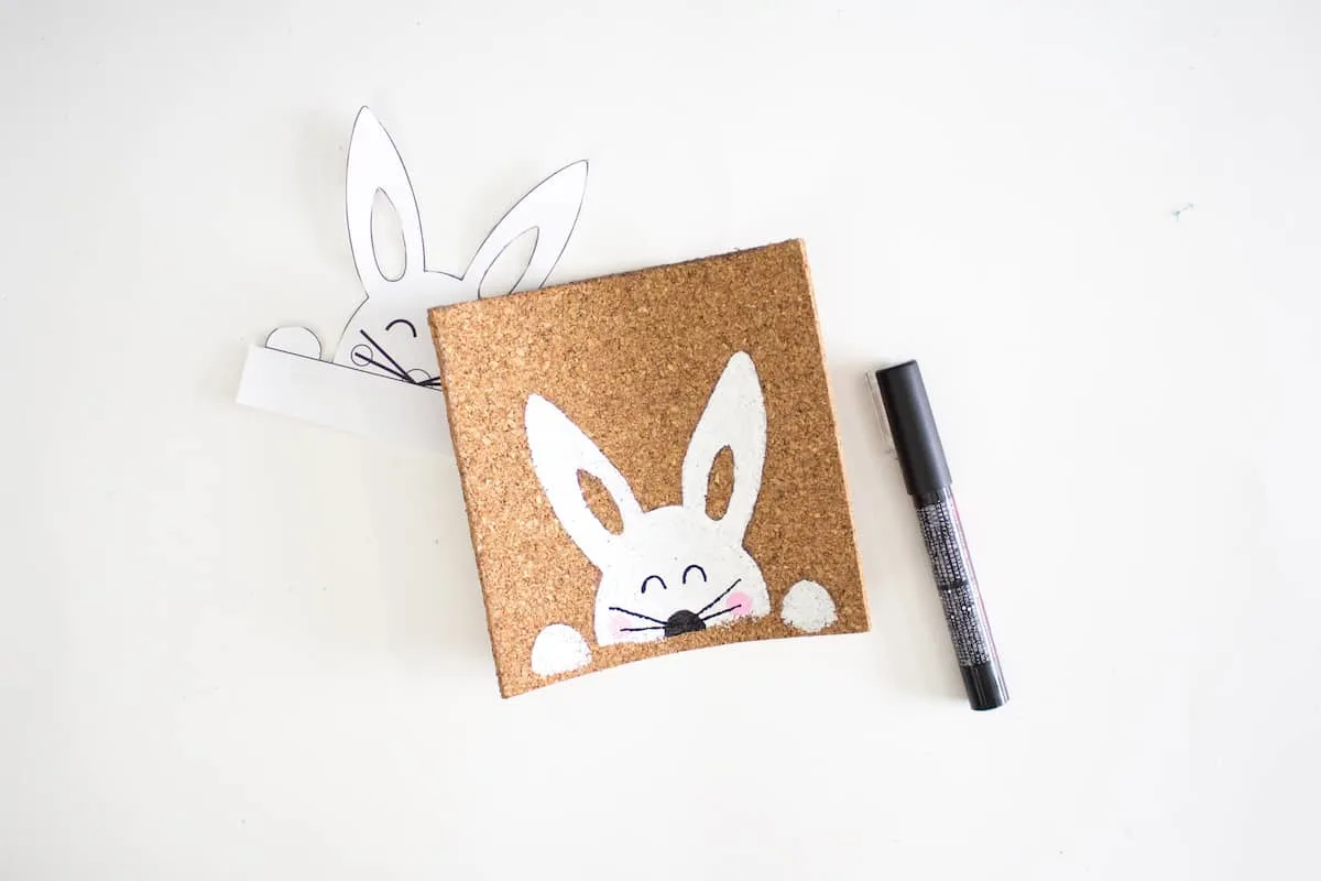 Stenciled Easter Bunny Art Step 8