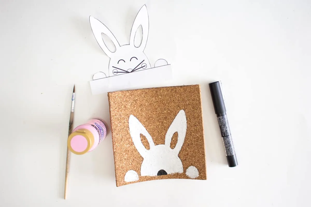 Stenciled Easter Bunny Art Step 7