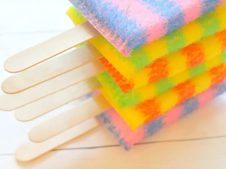popsicles made from sponges stacked