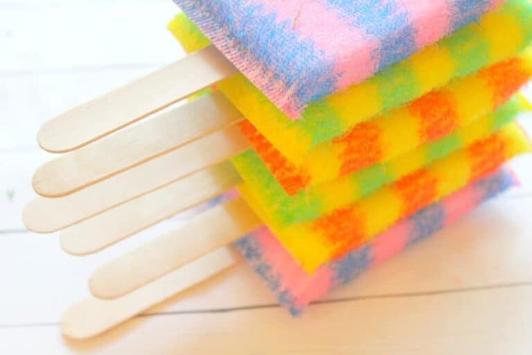 popsicles made from sponges stacked
