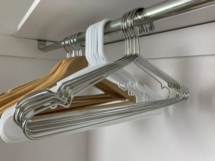 hangers in clothes closet