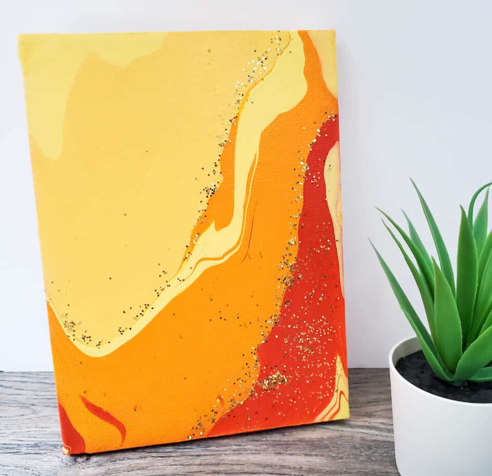 Paint Pouring on Canvas Tutorial Single Girl's DIY