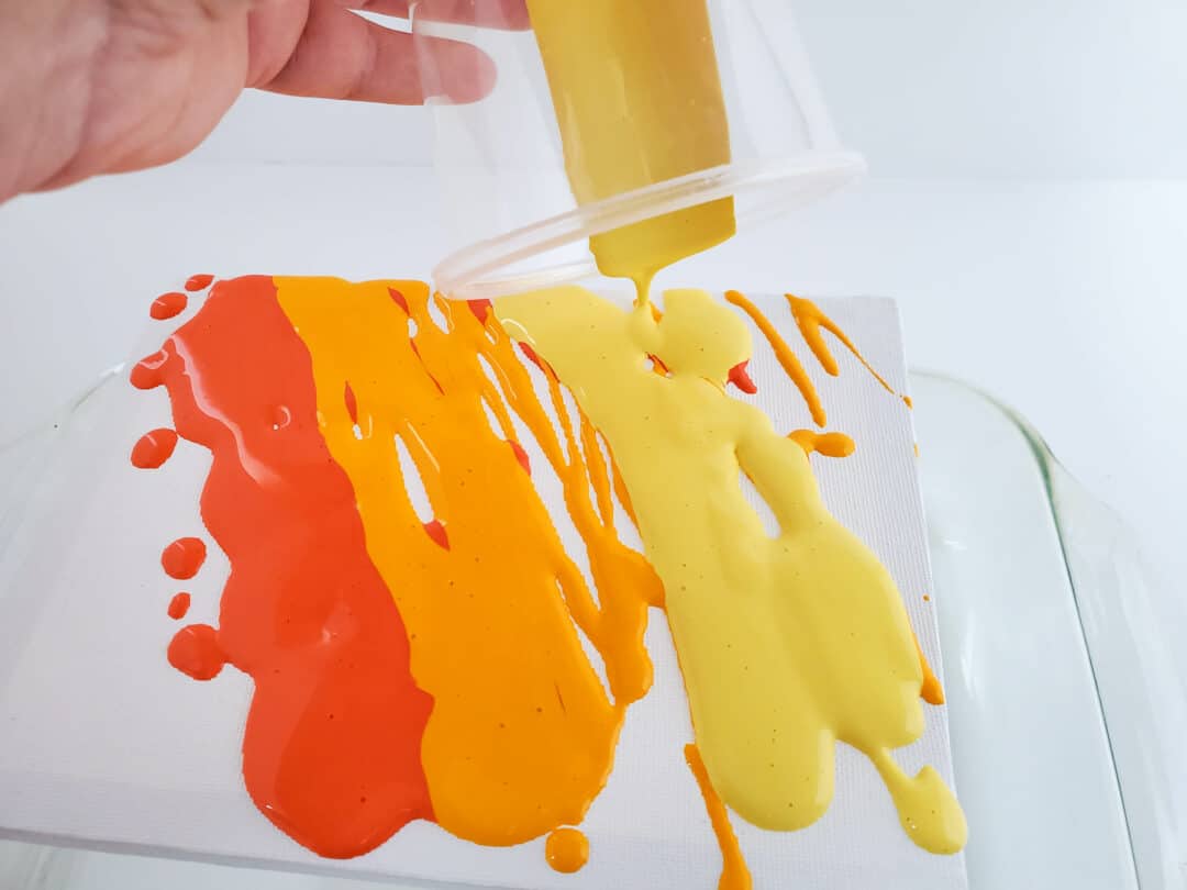 Paint Pouring On Canvas Tutorial Single Girl S DIY   Acrylic Paint Colors Poured On Canvas 1080x810 