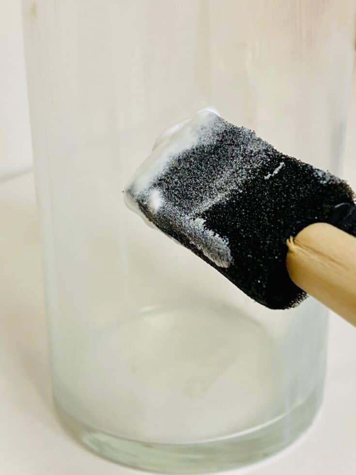 How to Decoupage Napkins on Glass Farmhouse Vase Single Girl's DIY