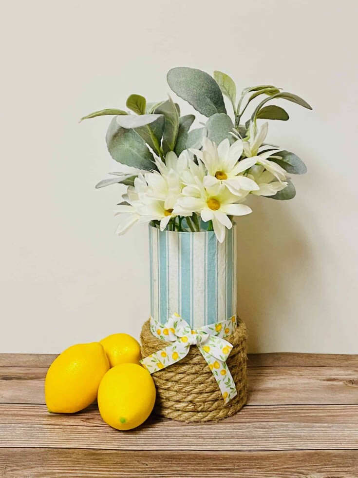 How to Decoupage Napkins on Glass Farmhouse Vase Single Girl's DIY