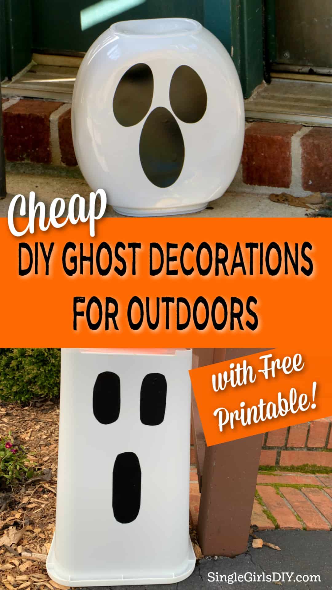 Cheap DIY Outdoor Ghost Decorations for Halloween Single Girl's DIY