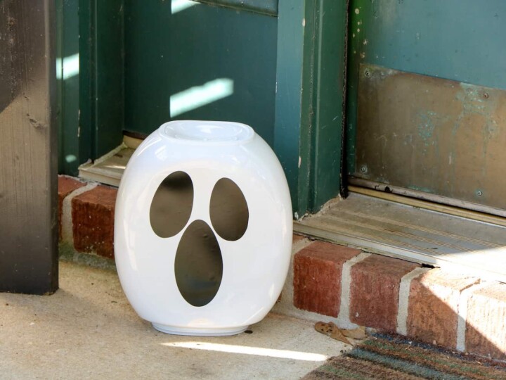 tide pod container ghost on front porch