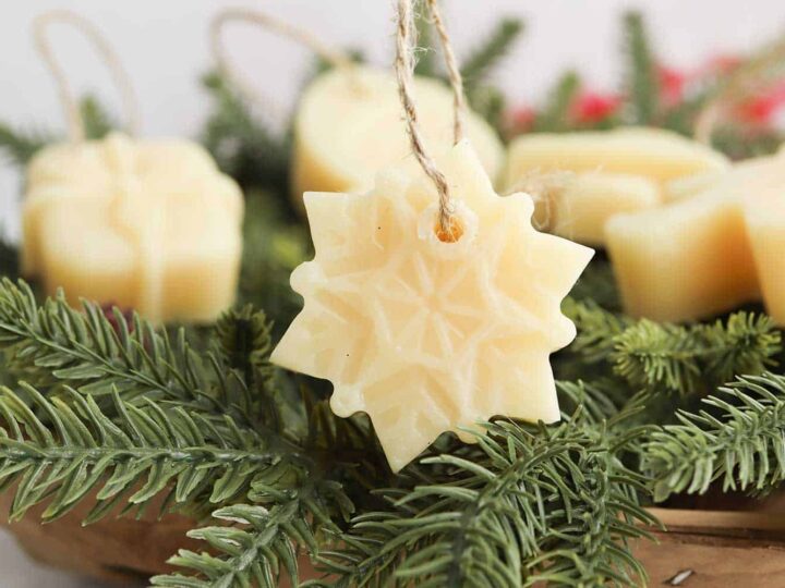 snowflake beeswax Christmas ornament