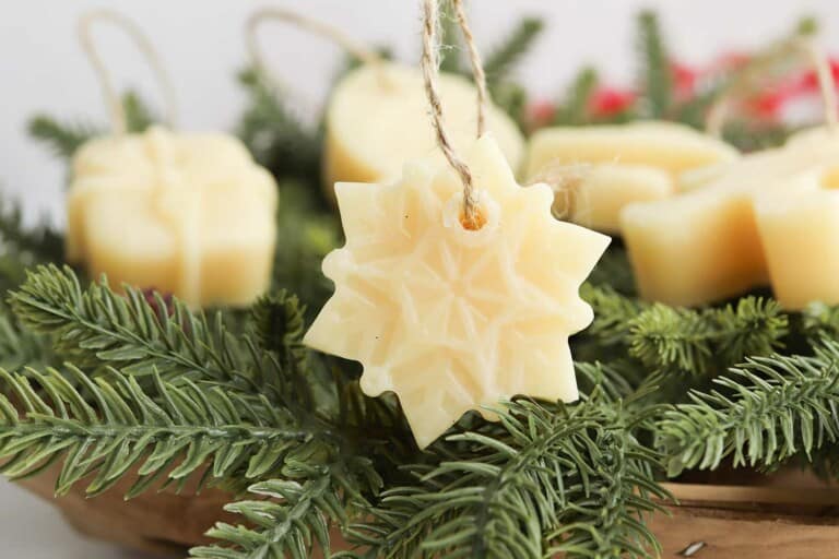 snowflake beeswax Christmas ornament