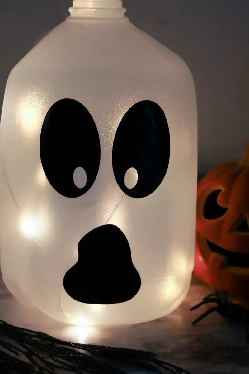 Recycled Milk Jug Ghost Luminaries - Welcome To Nana's