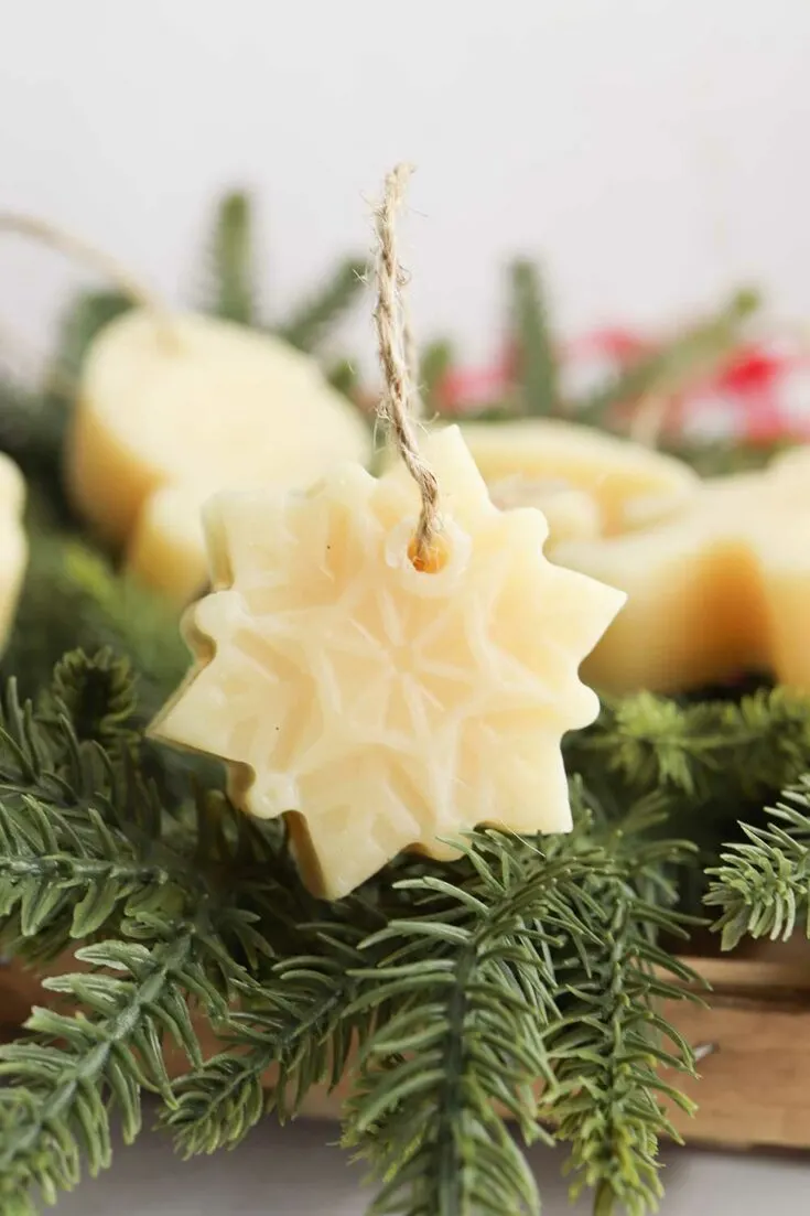 snowflake ornament made out of beeswax