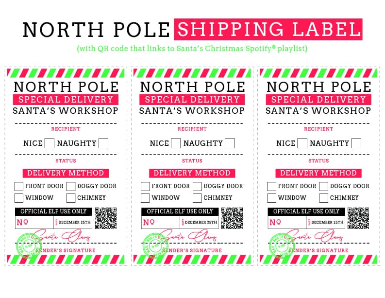 cute Christmas present labels from Santa Claus