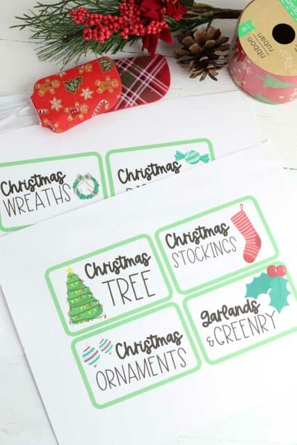 Free Printable Christmas Decoration Organizing Labels - Single Girl's DIY