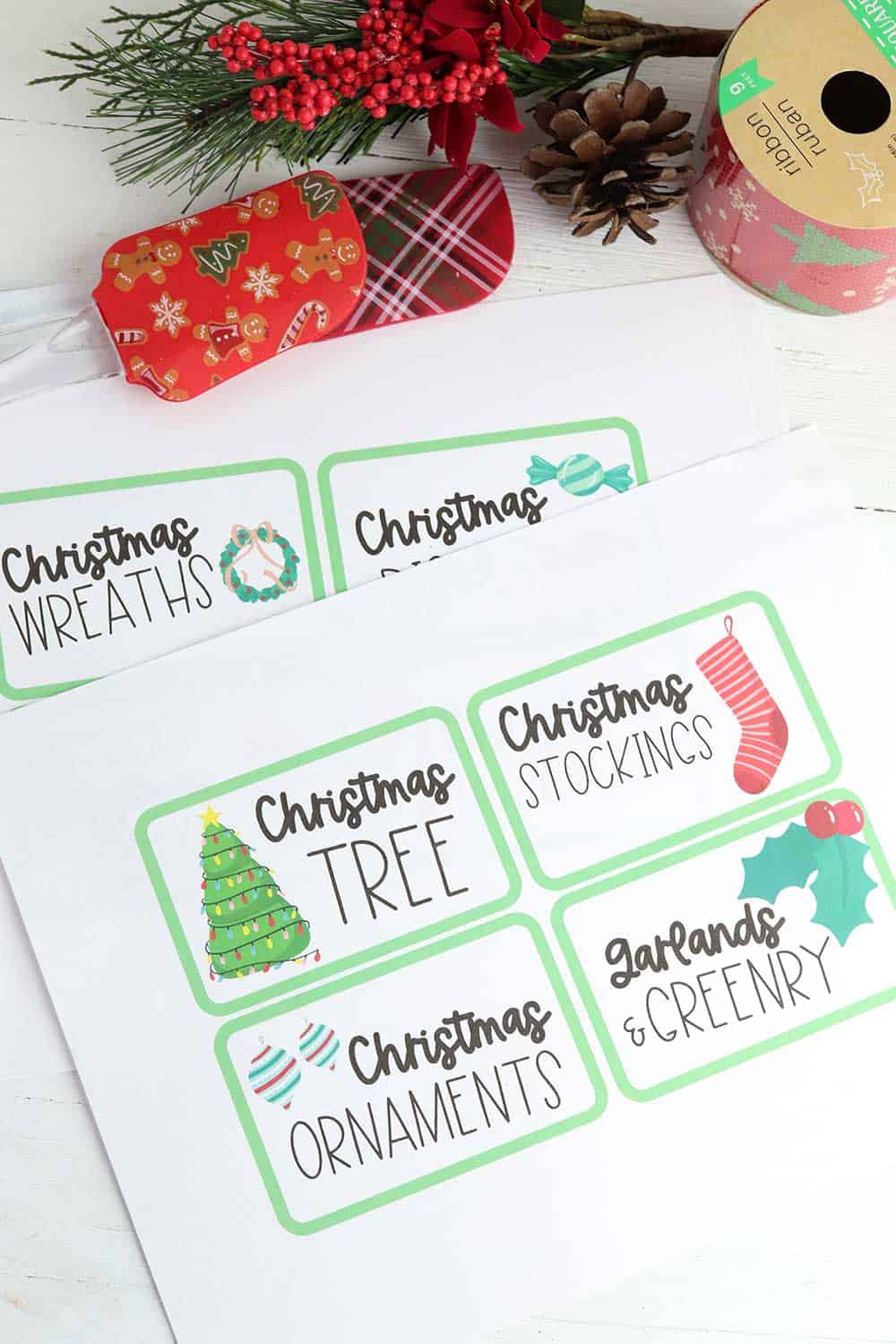 Free Printable Christmas Decoration Organizing Labels Single Girl s DIY