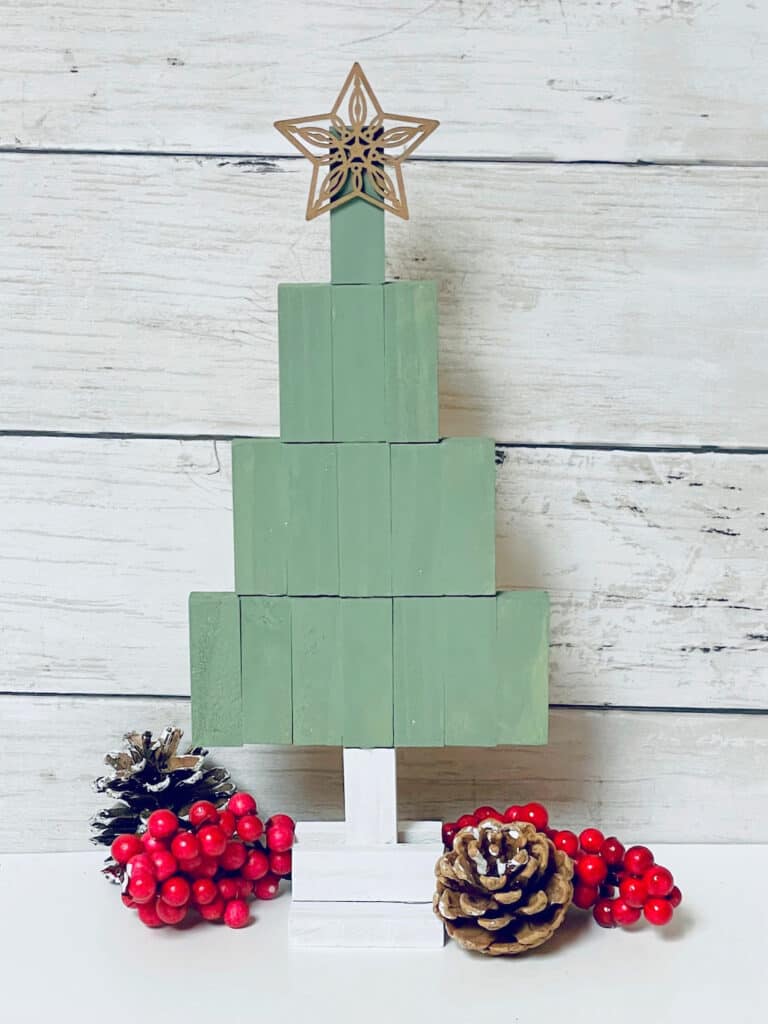 DIY Rustic Jenga Block Christmas Tree Single Girl's DIY