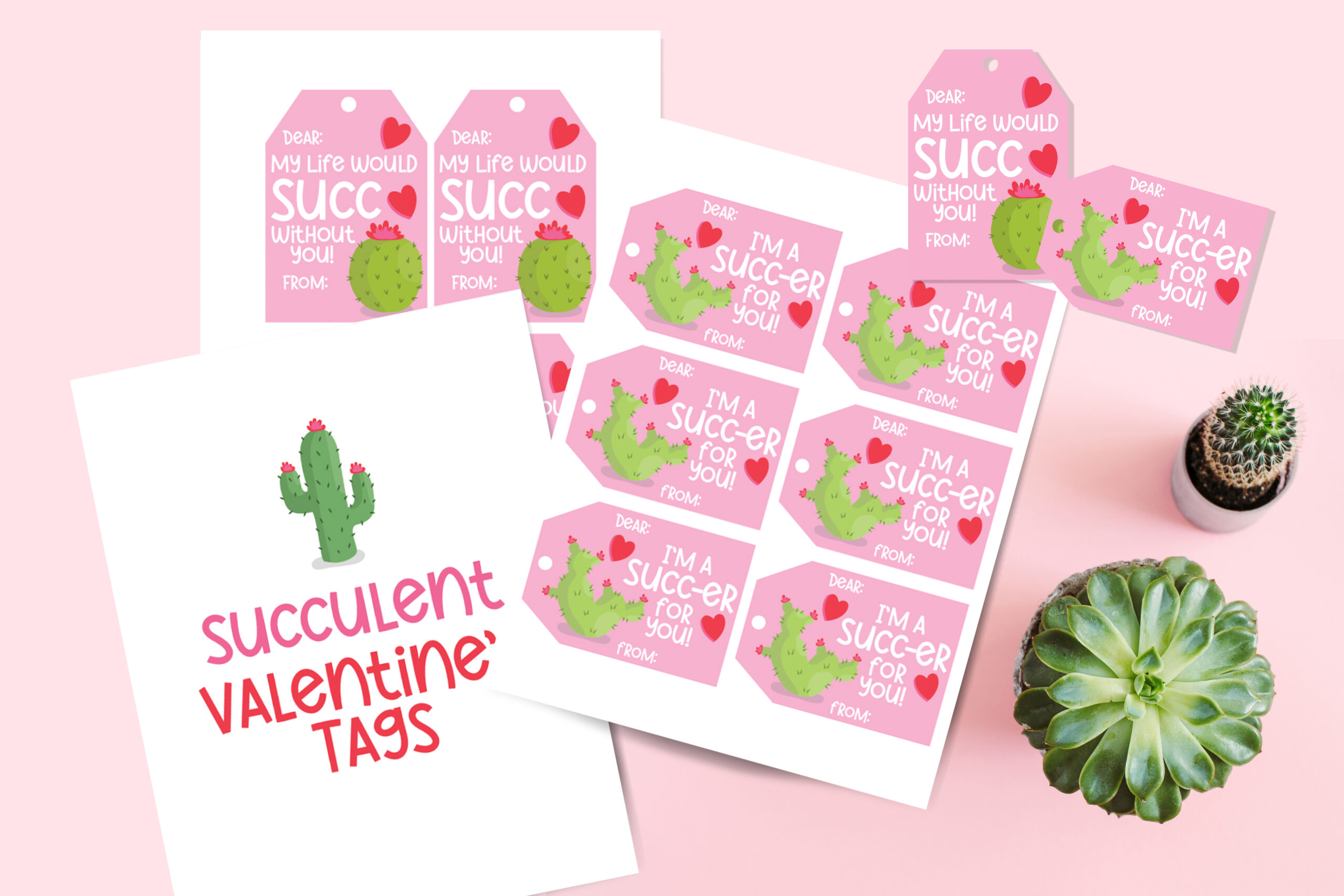 Free Valentine s Day Gift Tags For Succulents Single Girl s DIY