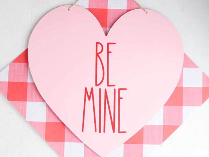 pink conversation candy heart sign for front door