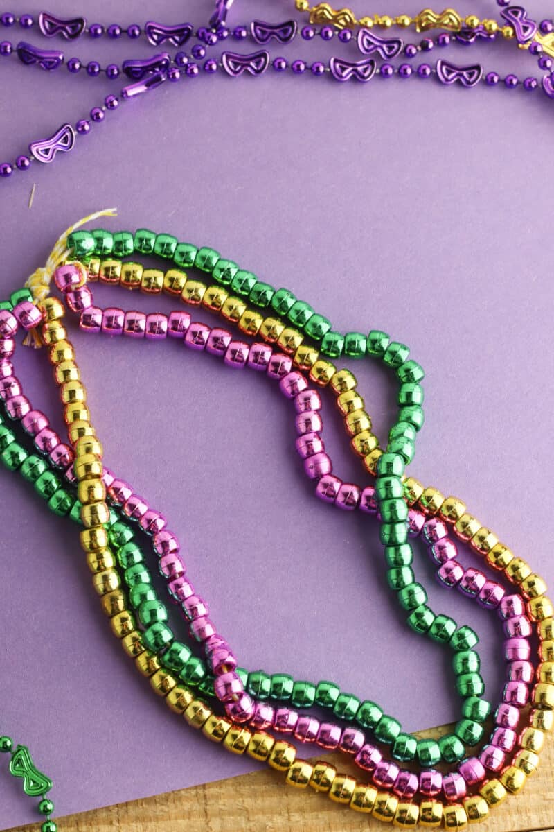Mardi Gras Small Round Bead Necklaces (12/Pkg)