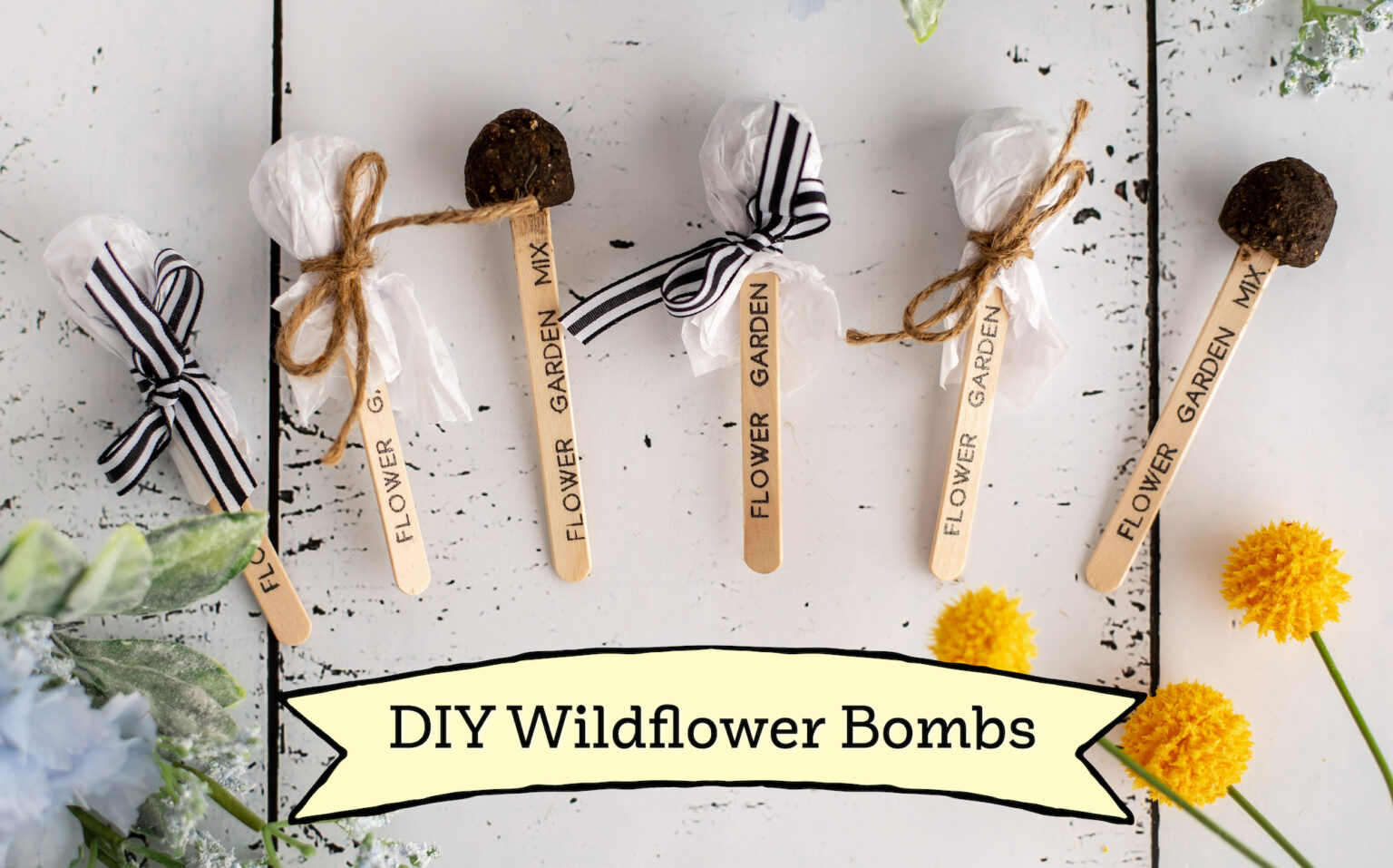 DIY Wildflower Seed Bombs on a Stick Single Girl's DIY