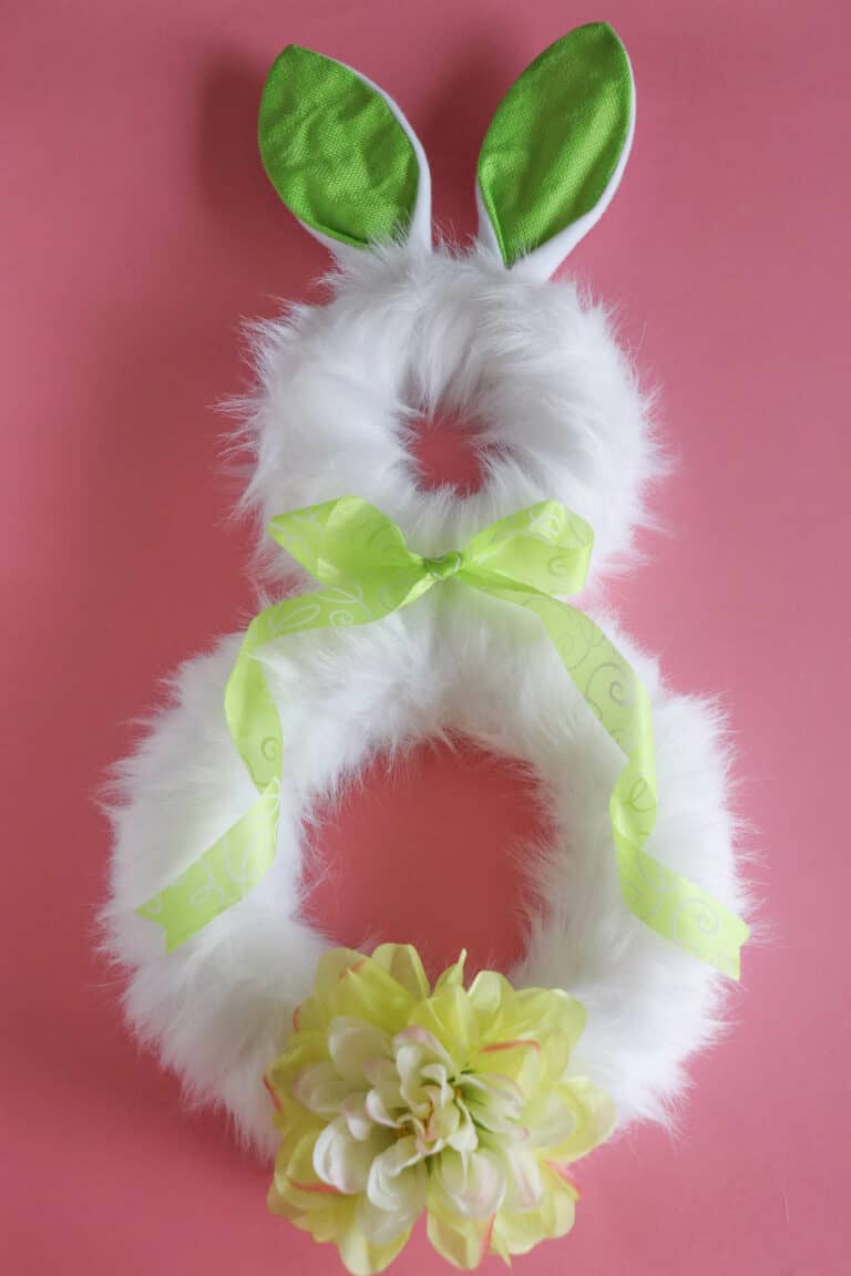 DIY bunny tail wreath for front door