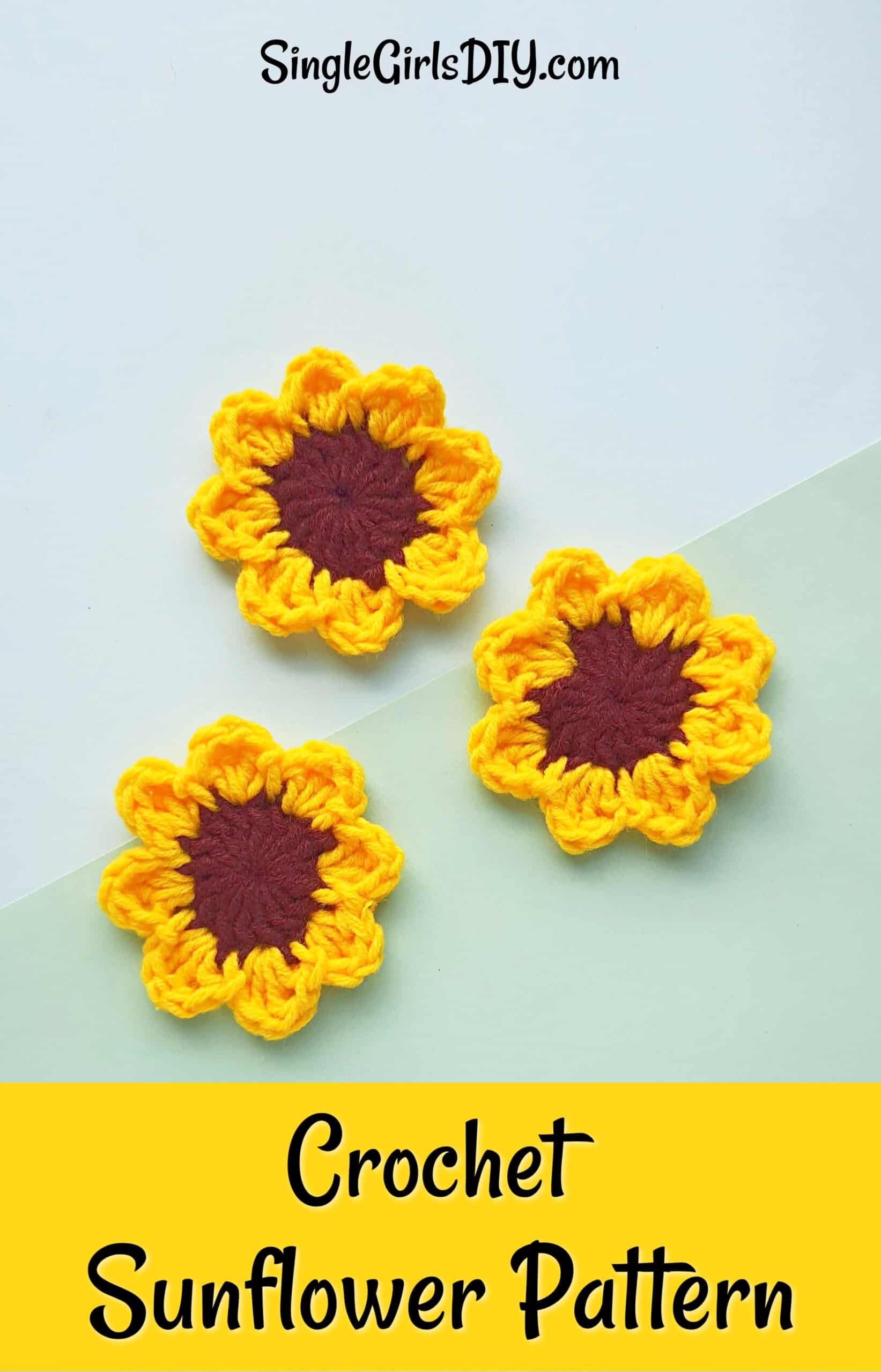 Easy Sunflower Crochet Pattern Single Girl's DIY