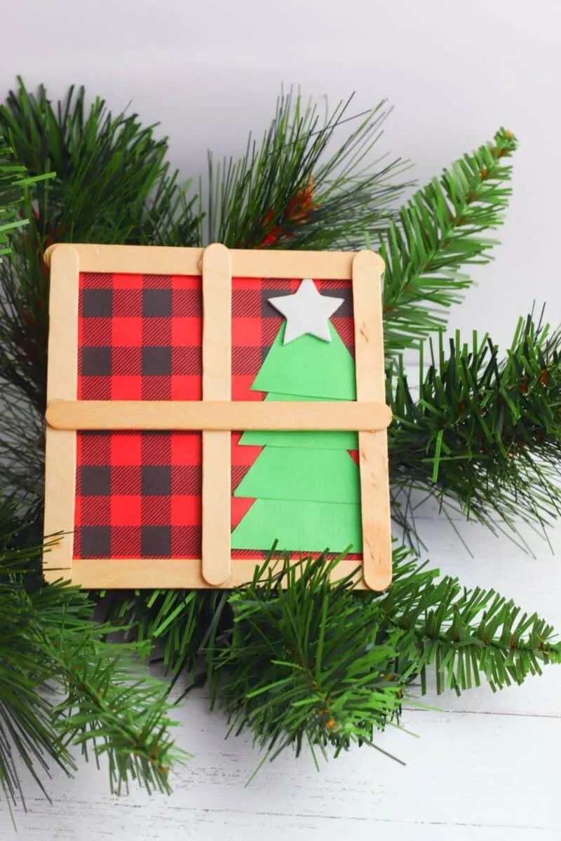 Christmas Window Popsicle Stick Ornament Craft - Studio DIY