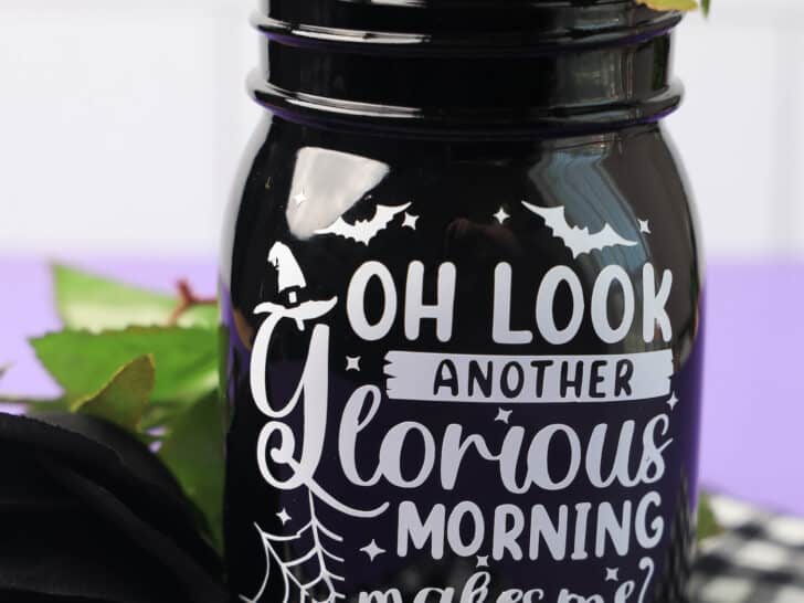 another glorious morning makes me sick quote on black jar holding a black rose