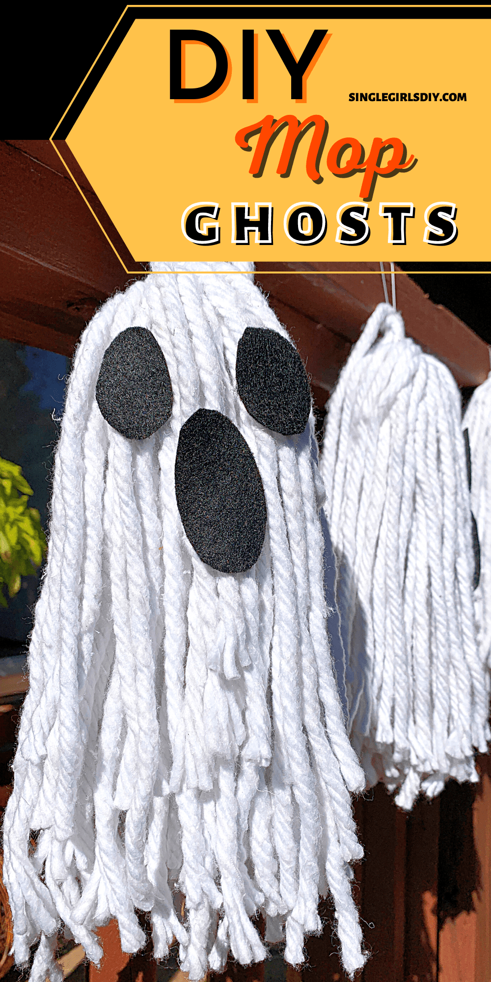 Easy DIY Mop Head Ghosts - Single Girl's DIY