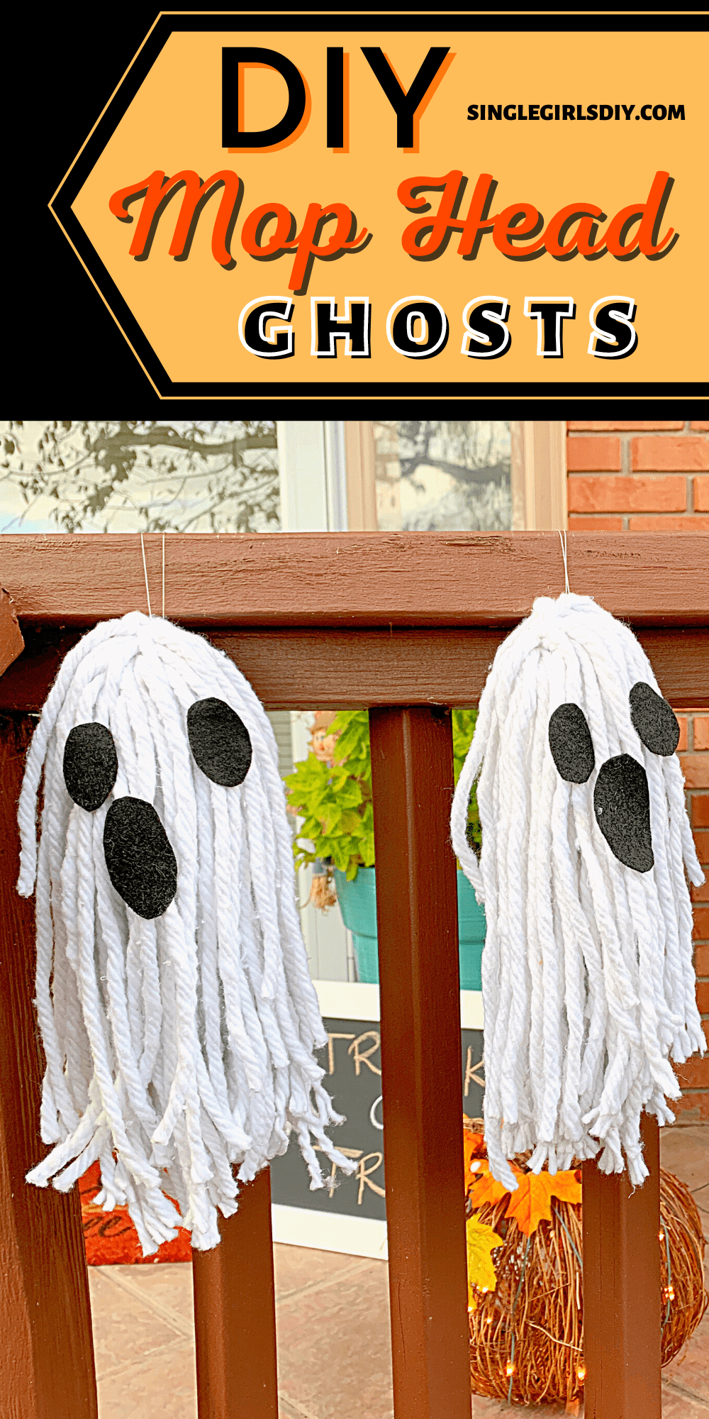 Easy DIY Mop Head Ghosts Single Girl's DIY