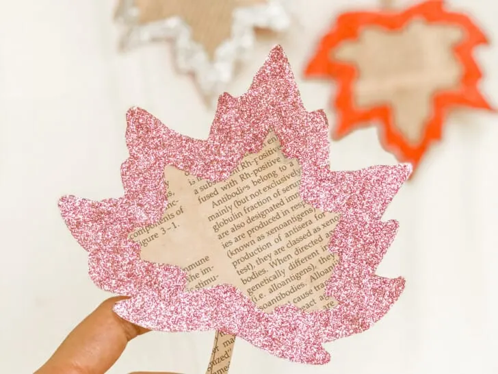 book page leaf with glitter edge