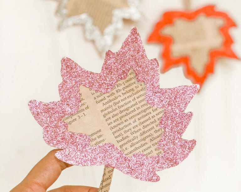 book page leaf with glitter edge
