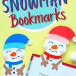 snowman bookmark templates displayed against yellow background
