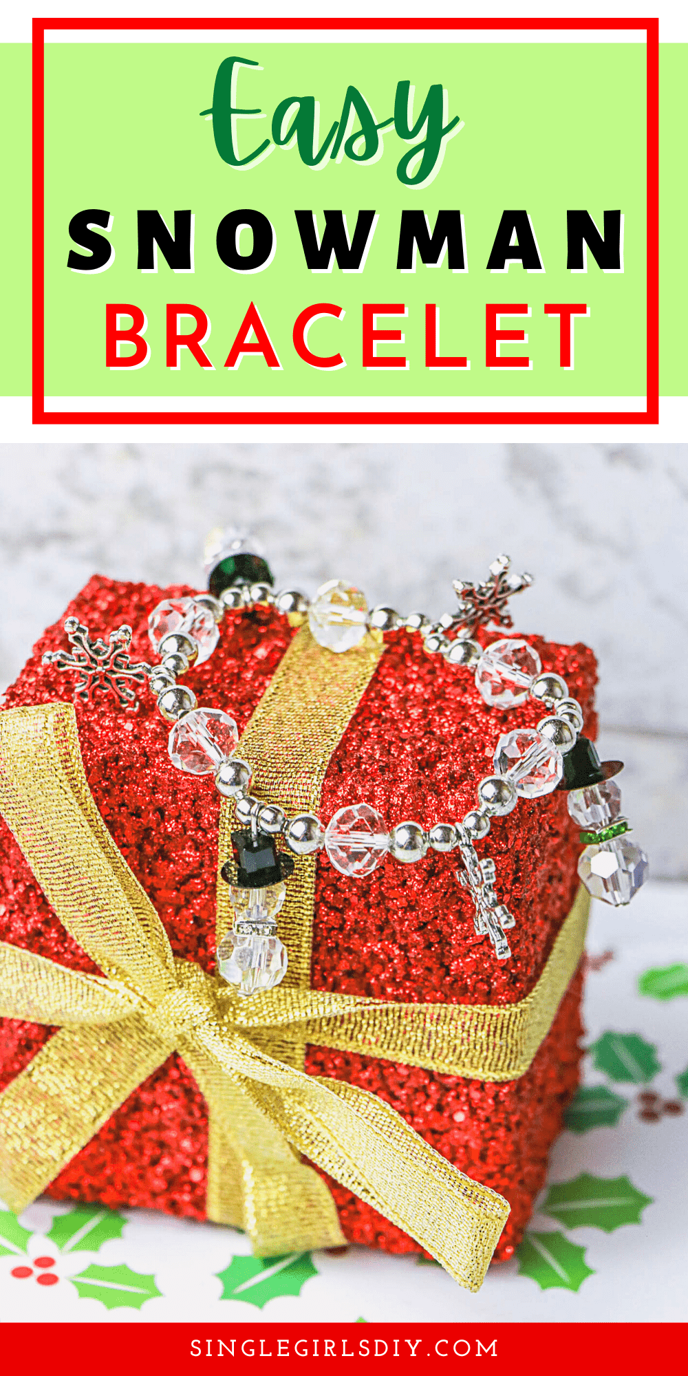 DIY Snowman Bracelet for Winter and Christmas - Single Girl's DIY