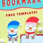 adorable snowman bookmarks made using construction paper displayed on yellow backdrop