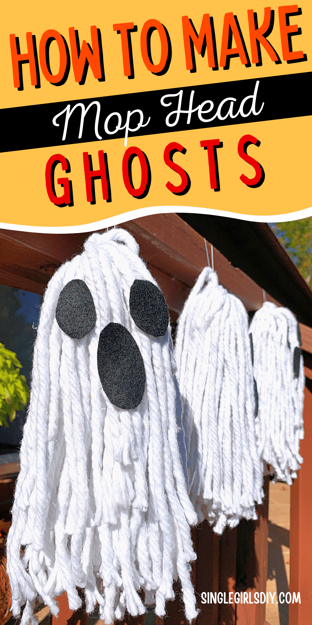 Easy DIY Mop Head Ghosts Single Girl's DIY