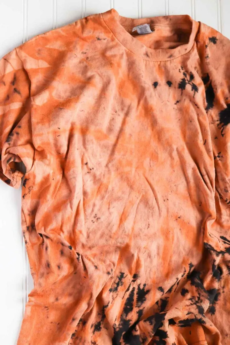 Bleach tie dye orange hoodie sale