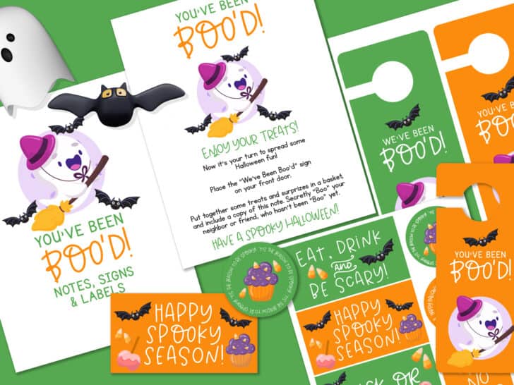 multiple you've been booed printable decorations and signs