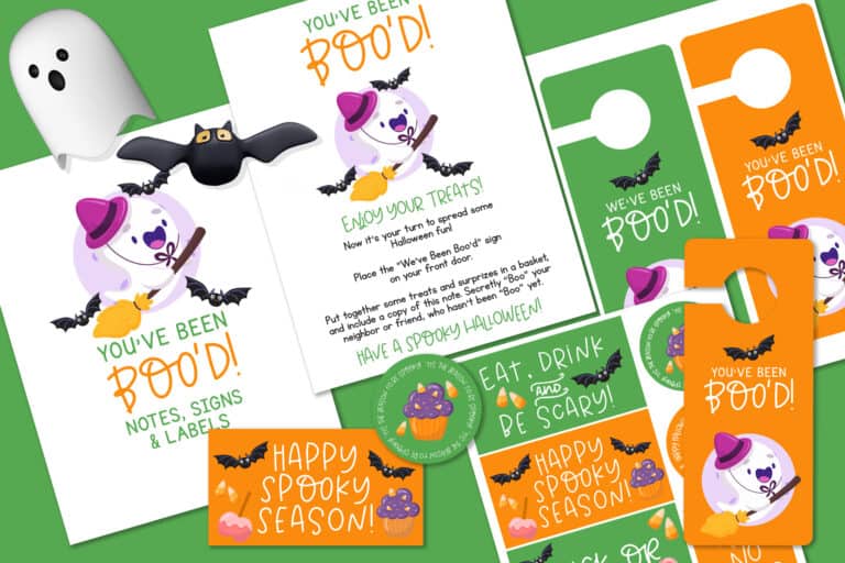 multiple you've been booed printable decorations and signs
