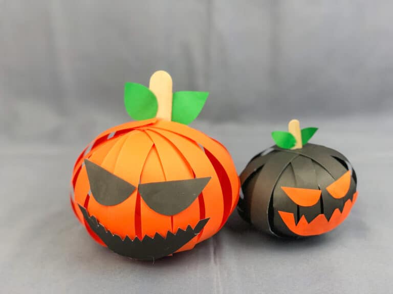 Easy Paper Strip Pumpkin Craft - Single Girl's DIY