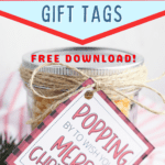 popcorn jar gift with Christmas gift tag label
