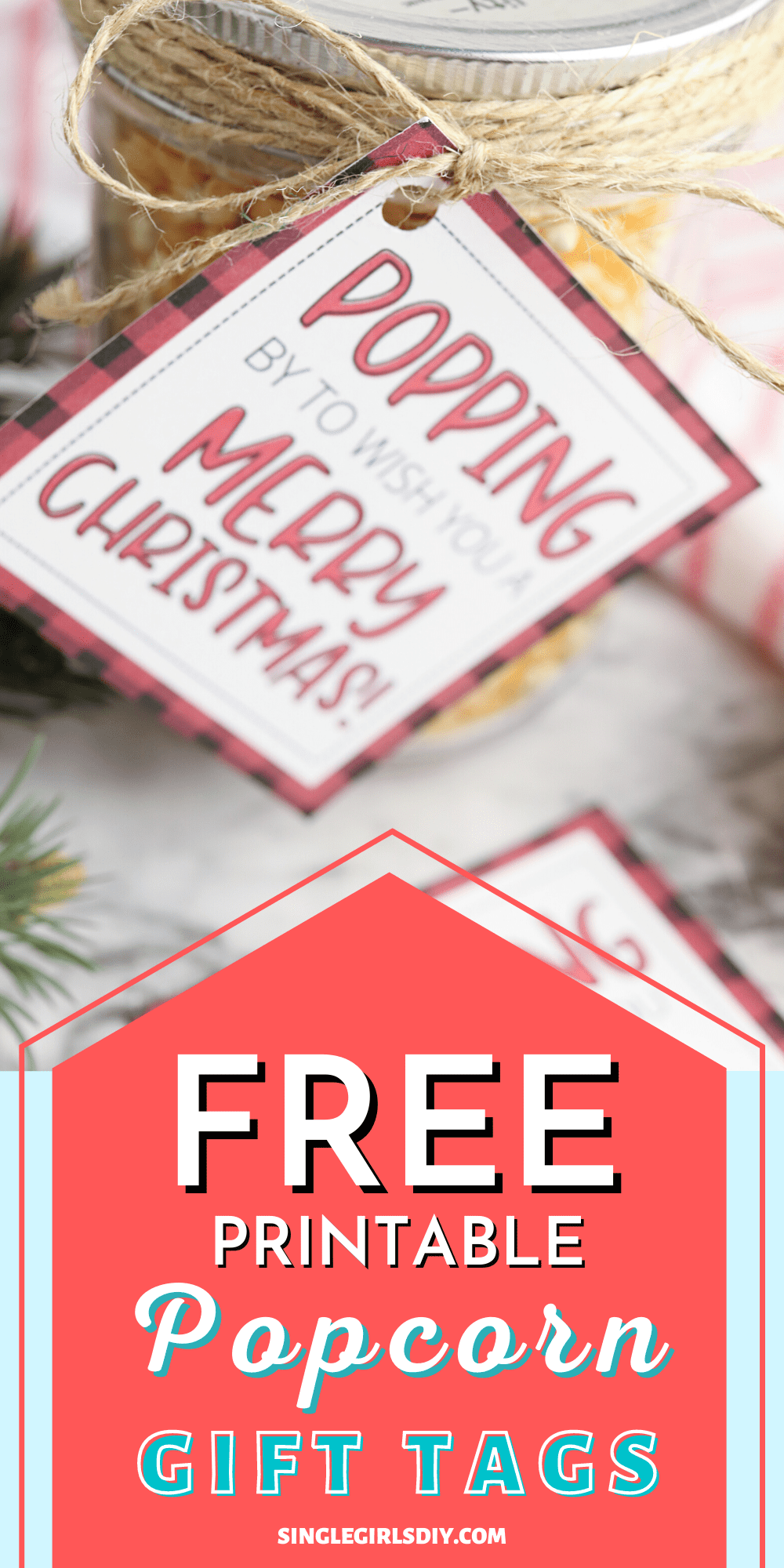 Free Printable Christmas Popcorn Tags Single Girl's DIY