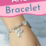 diy angel charm bracelet on a child's wrist