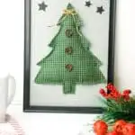 puffy fabric Christmas tree in frame