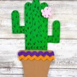 finished green cactus craft
